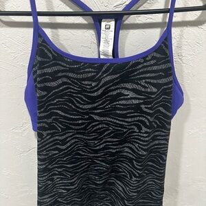 Fabletics Purple and Black Zebra Print Tank Top